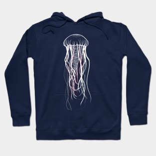 Jellyfish with red threads - Jellyfish motif Hoodie